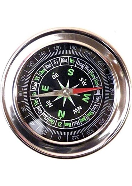 Siyah Stil Büyük Boy Paslanmaz Çelik Yönlü Manyetik Pusula Açık Kamp Aracı (Yurt Dışından)