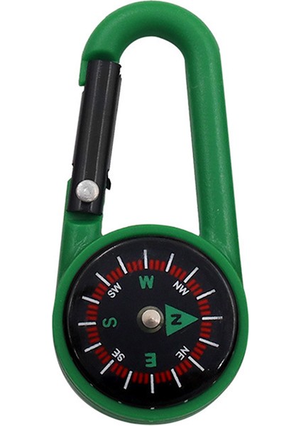 A4 Stili Kancalı Mini Pusula 2'si 1 Arada Çok Fonksiyonlu Yürüyüş Abs Karabina Hassas Kılavuz Açık Dağcılık Anahtarlık Kamp Aracı (Yurt Dışından)