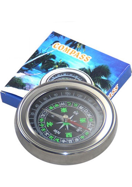 El Pusulası Paslanmaz Çelik Metal Kabuk Taşınabilir Dış Mekan Aletleri Yürüyüş Ekipmanları (Yurt Dışından)