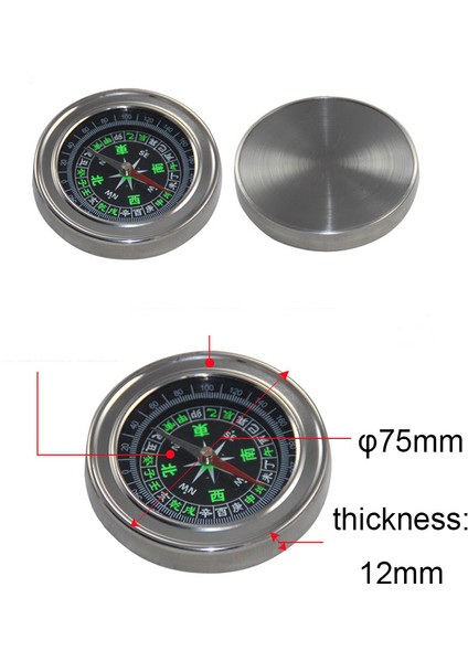 El Pusulası Paslanmaz Çelik Metal Kabuk Taşınabilir Dış Mekan Aletleri Yürüyüş Ekipmanları (Yurt Dışından) fırsatları