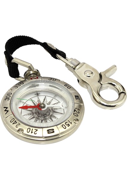 Sırt Çantası Taşınabilir Açık Yürüyüş Kamp Pusula El Anahtarlık Survival Pusula Alaşımlı Gümüş Mini Pusula (Yurt Dışından)