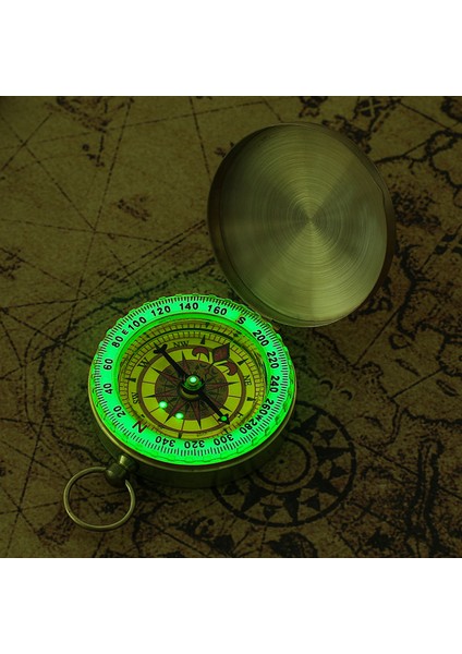 Sarı Stil Yeni Altın Rengi Taşınabilir Pusula Kamp Yürüyüş Cep Noctilucence Displa ile Pirinç Bakır Pusula Navigasyon (Yurt Dışından) modelleri