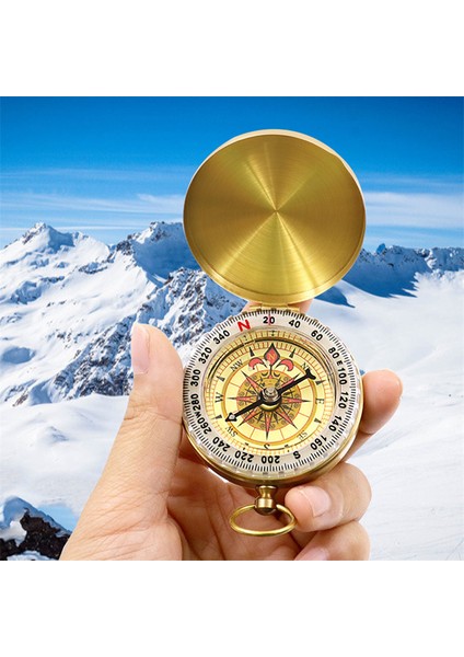 A1 Stili Yüksek Li Kamp Yürüyüş Cep Pirinç Altın Pusula Taşınabilir Navigasyon (Yurt Dışından)