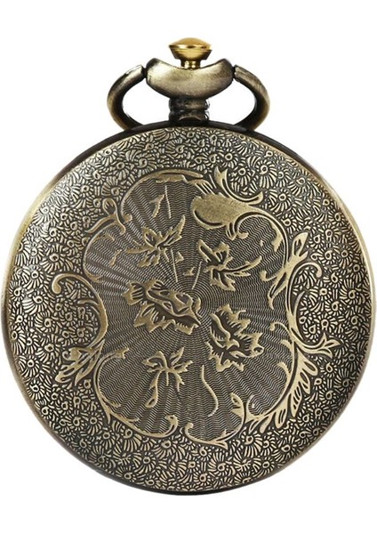 Çok Fonksiyonlu Cep Saati Erkekler Kadınlar Için Içi Boş Retro Vintage Bronz Içi Boş Cep Saati Toka Kolye Zinciri Izle (Yurt Dışından)
