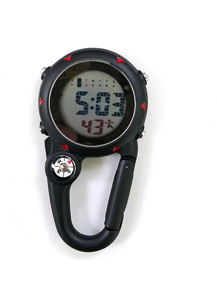 Siyah Stil Çok Fonksiyonlu Karabina Izle Elektronik Bel Cep Sırt Çantası Izle Aydınlık Doğa Sporları Pusula Izle (Yurt Dışından)