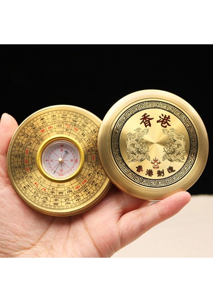 Altın Tarzı Refah Şekil Çin Servet Heykeli Yönlü Manyetik Compaese Servet Külçe Açık Pusula Taşınabilir Pusula (Yurt Dışından) fırsatları
