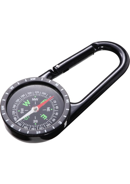 Siyah Stil Karabina Pusula Anahtarlık Kamp Karabina Anahtarlık Hayatta Kalma Pusula Pusula Üzerinde Klip Kemer Klipsi Pusula (Yurt Dışından)