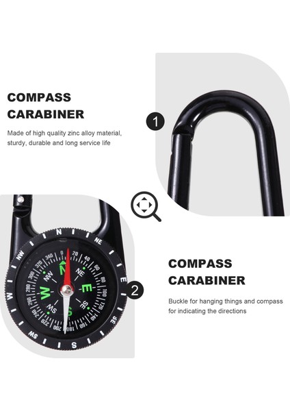 Siyah Stil Karabina Pusula Anahtarlık Kamp Karabina Anahtarlık Hayatta Kalma Pusula Pusula Üzerinde Klip Kemer Klipsi Pusula (Yurt Dışından) fırsatları