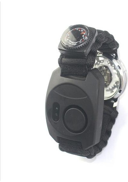 Siyah Stil Survival Taktik Izle LED Alarm ile Edc Siyah Bilezik Çok Fonksiyonlu Kamp Pusula Kurtarma Halatı Paracord Bilezik (Yurt Dışından) modelleri