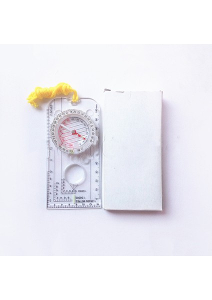 1pc Pusula Araba Kamp Yürüyüş Işaretleme Kılavuzu Şeffaf Aydınlık Ölçekli Harita Cetveli (Yurt Dışından)