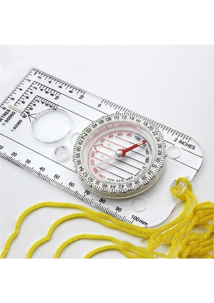 Çok Fonksiyonlu Mini Cetvel Harita Ölçeği Pusula Aracı Açık Kamp Survival Navigasyon Harita Cetvel Edc Araçları Yürüyüş Aksesuarları Cetvel (Yurt Dışından)