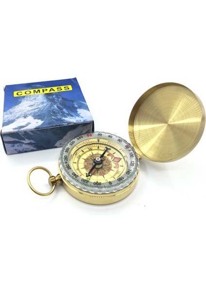 Ihtişam Tarzı Yüksek Li Pusula Yeni Dış Ortam Aracı Kamp Yürüyüş Taşınabilir Cep Pirinç Altın Rengi Bakır Çift Ekran Pusula Navigasyon (Yurt Dışından)