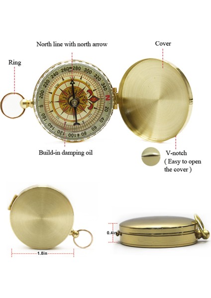 Pirinç Pusula Taşınabilir Narin Cep Saati Tarzı Açık Kamp Yürüyüş Altın Pusula Yeni Sırt Çantası Yürüyüş Mini Pusula (Yurt Dışından) fiyatları