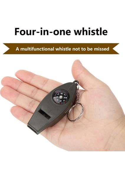 Siyah Stil Acil Düdük Pusula Büyüteç Termometre Net Ses Anahtarlık Tasarım Çok Fonksiyonlu Yürüyüş Düdük Dış Mekan Kaynağı (Yurt Dışından) indirimleri