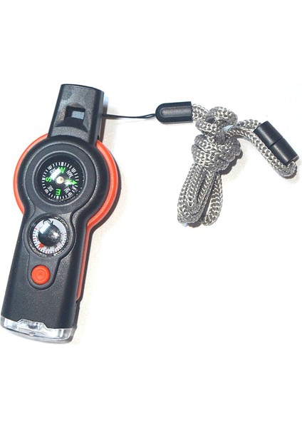 Turuncu Tarzı Pusula Büyüteçli Multifunctio Dış Mekan Hayatta Kalma Düdüğü Anahtarlık (Yurt Dışından)