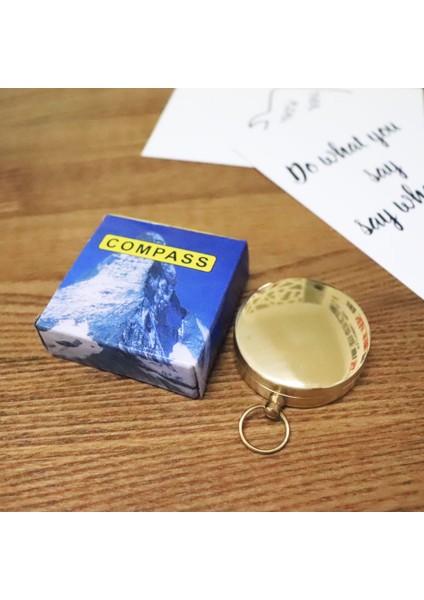 Altın Tarzı Taşınabilir Açık Cep Saati Kamp Pusula Yürüyüş Cep Saati Retro Çevirme Pusula (Yurt Dışından)