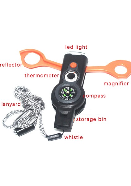 Gri Tarzı Pusula Büyüteçli Multifunctio Dış Mekan Hayatta Kalma Düdüğü Anahtarlık (Yurt Dışından) fırsatları