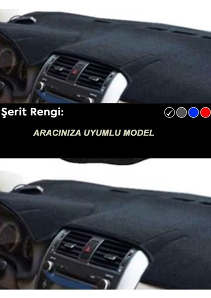 Peugeot Bıpper (2007-2020) 3D Torpido Kılıfı Panel Koruyucu Göğüs Kaplama - Siyah Şerit