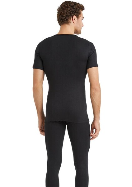 V Yaka Kısa Kol Siyah Unisex Termal İçlik C3T6N2O1 fırsatları