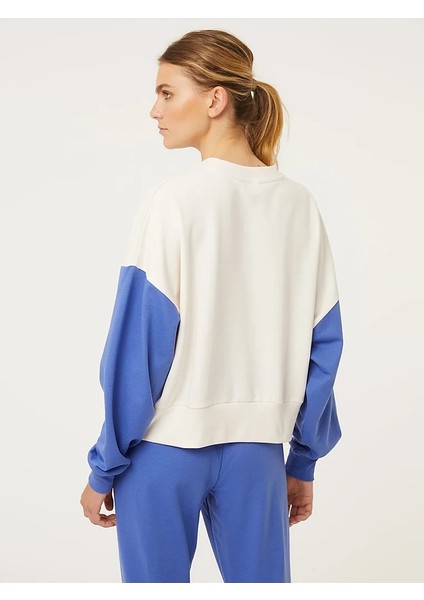 Oversize California Baskılı Bej&saks Mavi Eşofman Takım