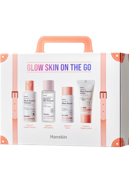 Glow Skin On The Go-Seyahat Boy Cilt Bakım Seti-Temizle-Nemlendir-Leke Giderici-Aydınlatıcı
