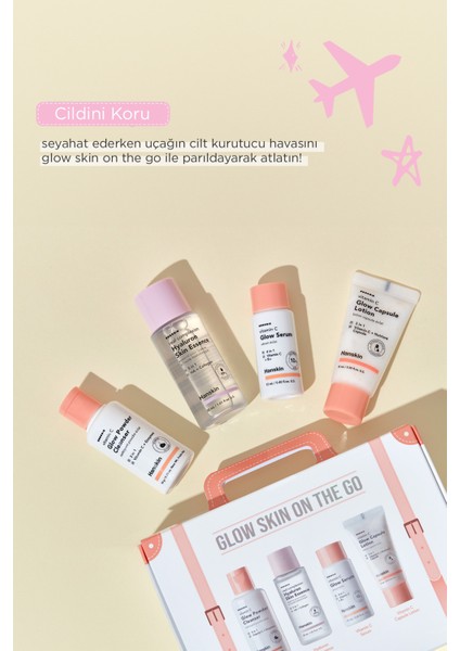 Glow Skin On The Go-Seyahat Boy Cilt Bakım Seti-Temizle-Nemlendir-Leke Giderici-Aydınlatıcı
