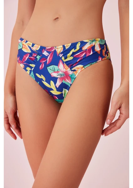 Pileli Desenli Bikini Alt