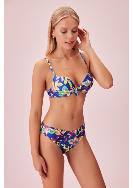 Pileli Desenli Bikini Alt