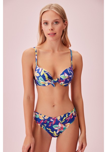 Pileli Desenli Bikini Alt