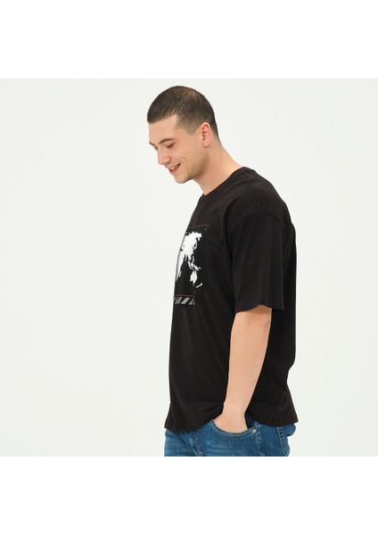 Owut Collection Owut Erkek  Harita Baskılı Oversize T-Shirt