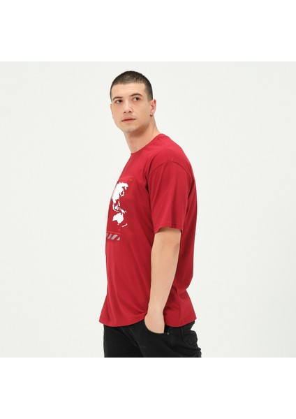 Owut Collection Owut Erkek  Harita Baskılı Oversize T-Shirt