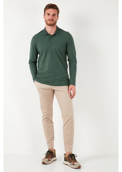 % 100 Pamuk Slim Fit Polo Yaka Sweat Erkek Sweat 5905707