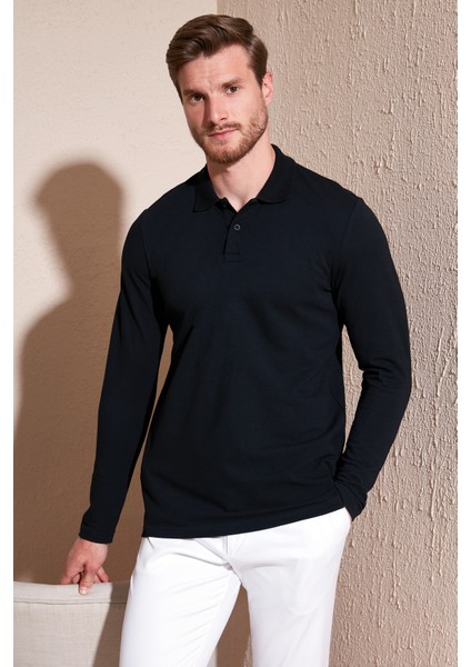 % 100 Pamuk Slim Fit Polo Yaka Sweat Erkek Sweat 5905707