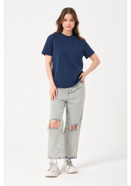 Owut Kadın Bisiklet Yaka Basic T-Shirt