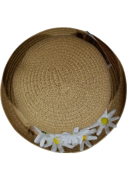 2 - 6 Yaş Kız Çocuk Hasır Fötr Şapka 2-6 Yaş Camel fırsatları