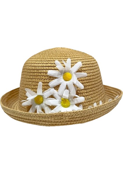 2 - 6 Yaş Kız Çocuk Hasır Fötr Şapka 2-6 Yaş Krem fiyatları