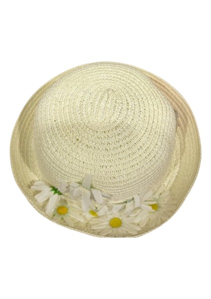 2 - 6 Yaş Kız Çocuk Hasır Fötr Şapka 2-6 Yaş Krem modelleri