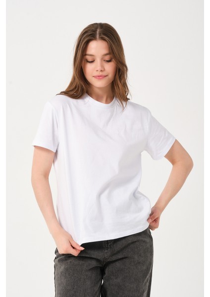 Owut Kadın Bisiklet Yaka Basic T-Shirt