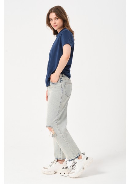 Owut Kadın Bisiklet Yaka Basic T-Shirt