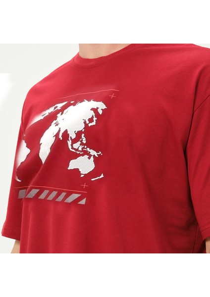 Owut Erkek Harita Baskılı Oversize T-Shirt