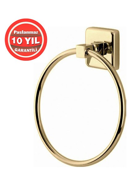 KU10-062.1 Paslanmaz Pirinç Kumru Yuvarlak Havluluk Altın