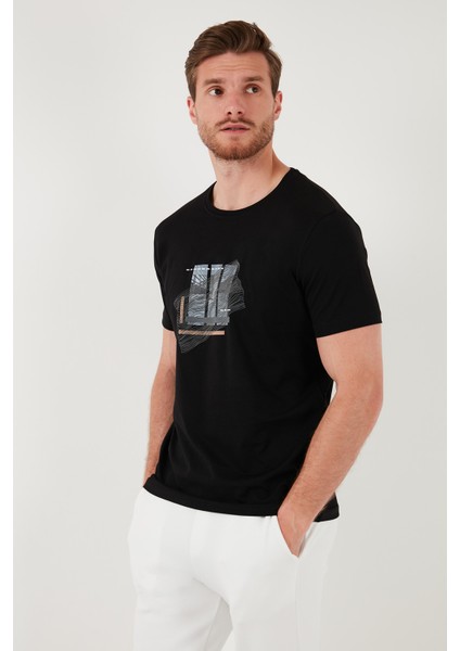 Pamuklu Slim Fit Bisiklet Yaka T Shirt Erkek T Shirt 646R8130 indirimleri
