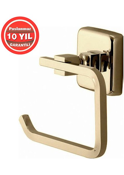 KU10-007.1 Paslanmaz Pirinç Kumru Tuvalet Kağıtlığı Altın