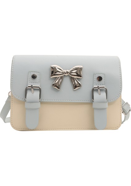 Kadınlar Için Kontrast Renk Koltuk Altı Çantası 2024 Yeni Kore Tarzı Moda Crossbody Cambridge Çantası Sevimli Batı Tarzı Yay Omuz Çantası (Yurt Dışından)