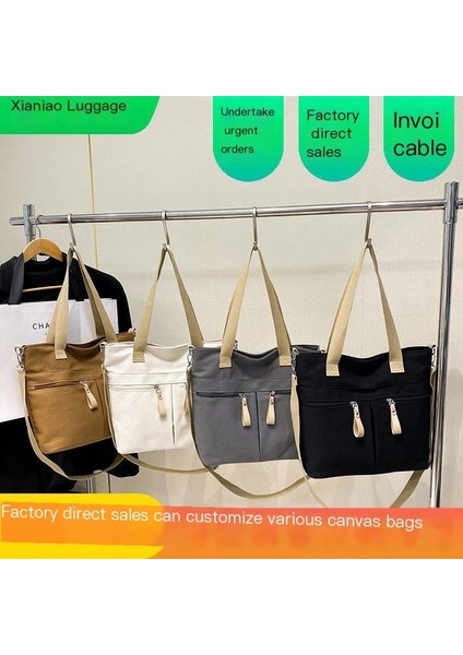 Tembel Tarzı Büyük Kapasiteli Çanta Kadın Yeni Kore Tarzı Moda Basit Omuz Çantası Rahat Hafif Çok Yönlü Crossbody Çanta (Yurt Dışından)