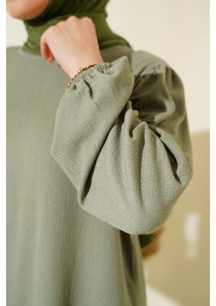 Kadın Çağla Yeşili Tunik Pantolon Alt Üst Takım 6663 modelleri