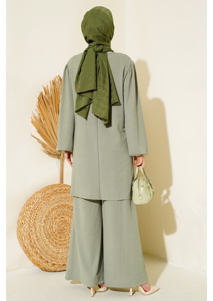 Kadın Çağla Yeşili Tunik Pantolon Alt Üst Takım 6663 fırsatları