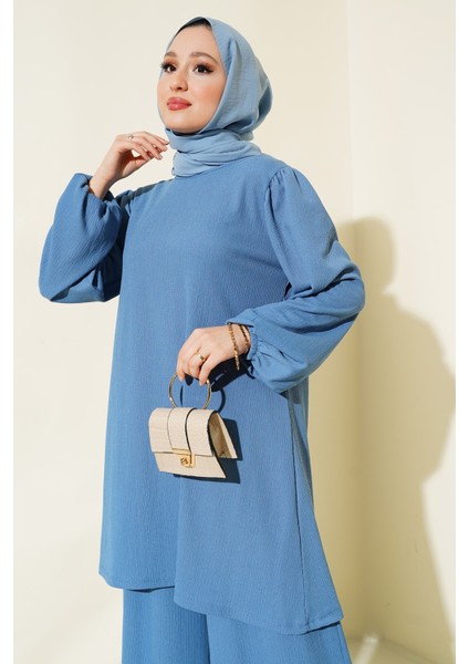 Kadın Indigo Tunik Pantolon Alt Üst Takım 6663 fiyatları