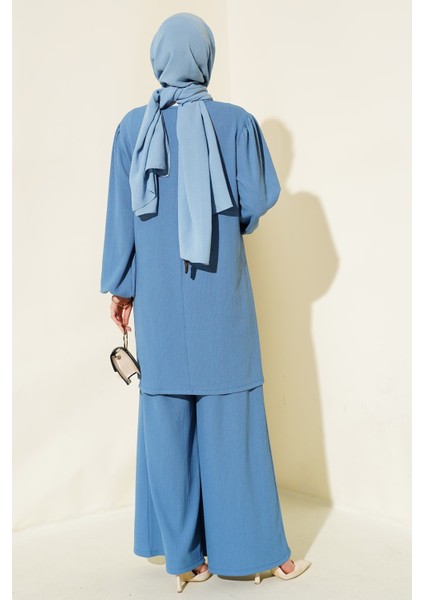 Kadın Indigo Tunik Pantolon Alt Üst Takım 6663 fırsatları
