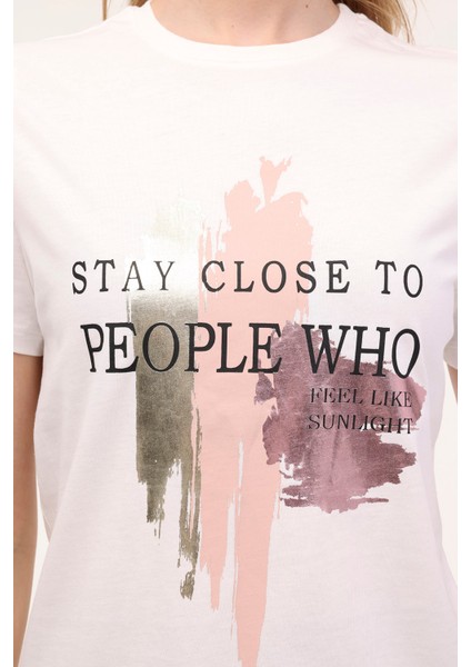 Wl Lelıa 11MS250 4fx Ekru Kadın Kısa Kol T-Shirt fırsatları